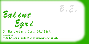 balint egri business card